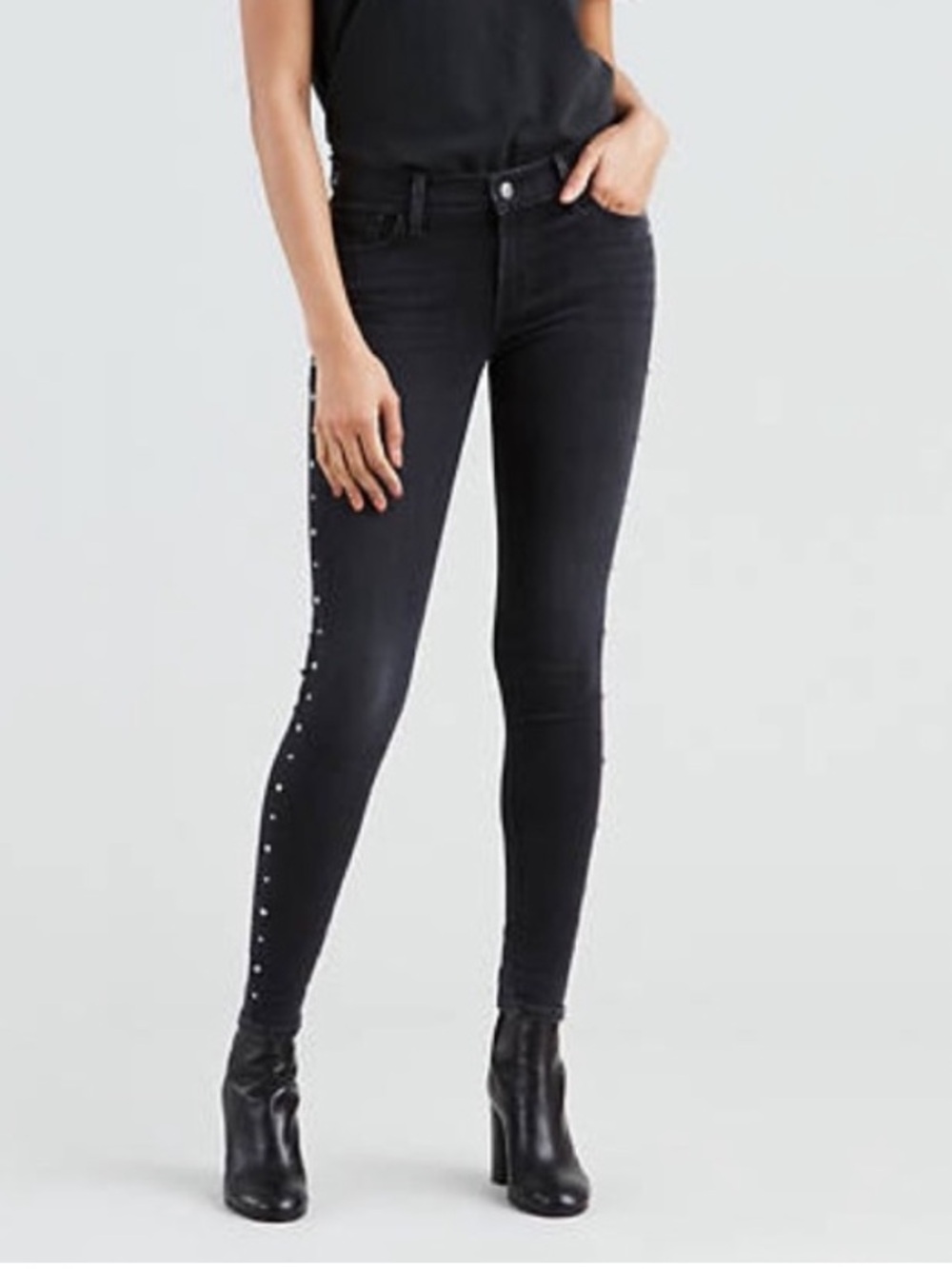 Levi’s Black Studded Skinny Jeans